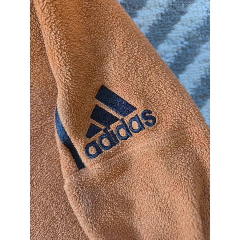 Adidas Women's Burnt Orange Crewneck Fleece with Side Zippers Size M